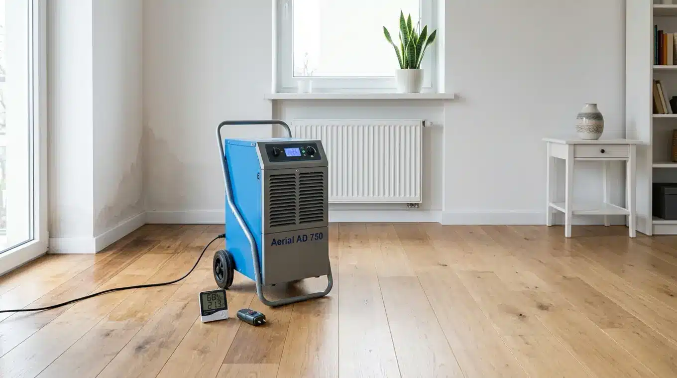 Hoe lang moet een luchtontvochtiger aan na waterschade?