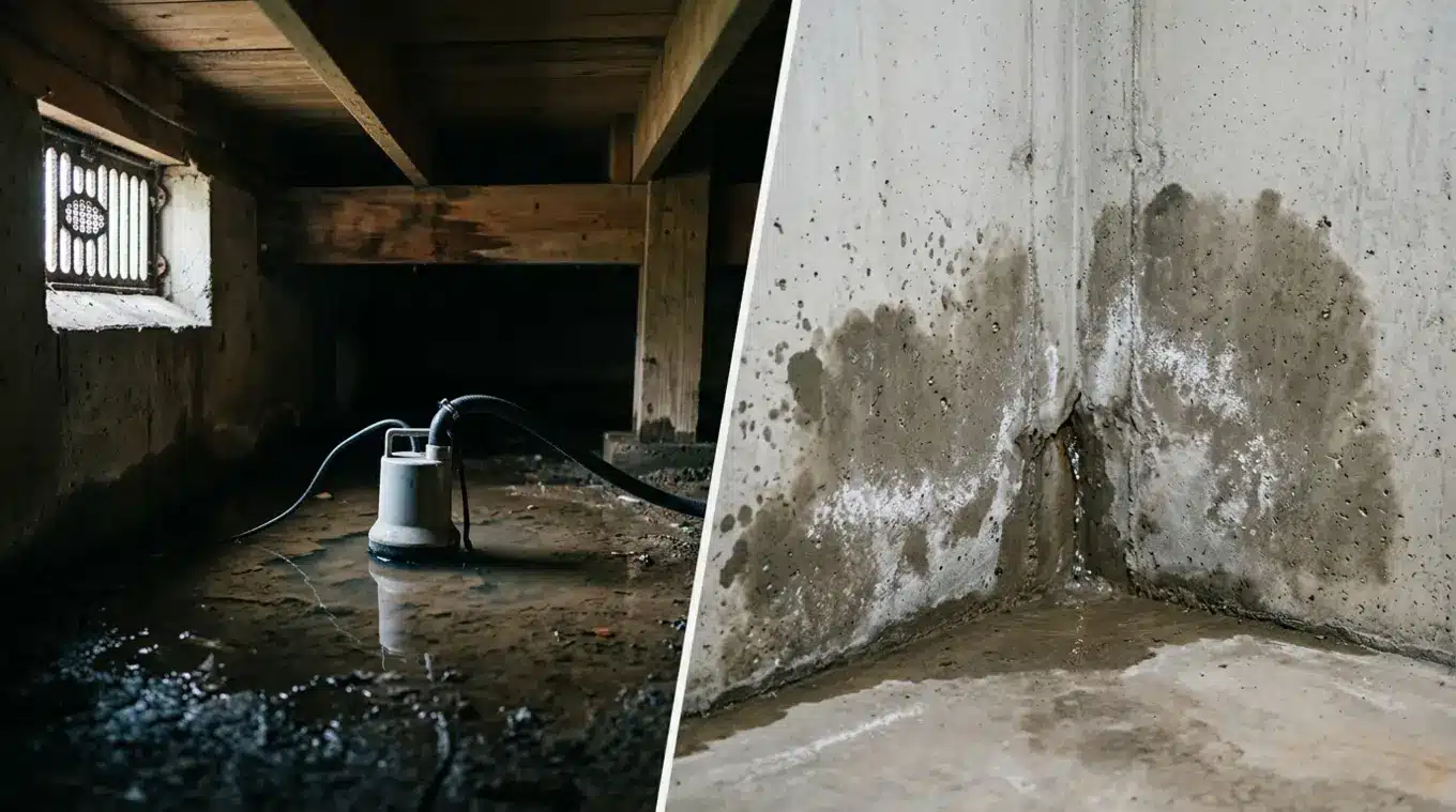 Water in de kruipruimte of kelder: wat moet je doen?